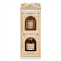 Set cadou aromaterapie Butterscotch – difuzor parfum cu bețișoare 100 ml + lumânare parfumată 65 g, cutie căsuță de turtă dulce