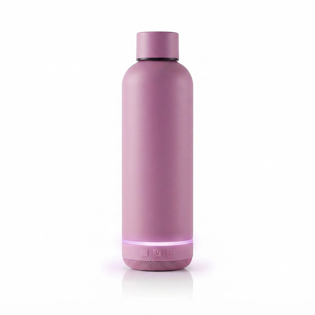 Termos cu boxă Bluetooth integrată, 430 ml – oțel inoxidabil, lumini LED