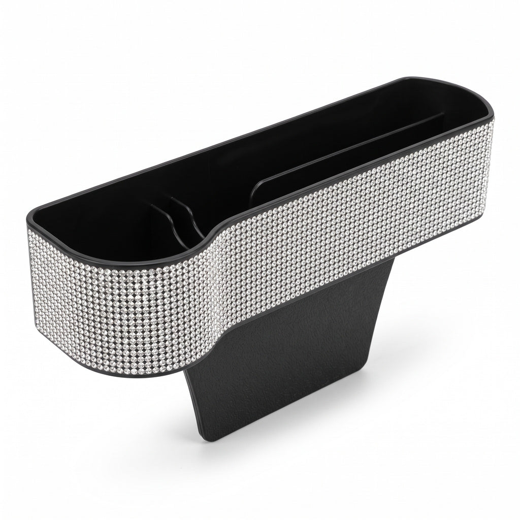 Organizator auto cu strasuri pentru spațiul dintre scaun și consolă – 4 compartimente